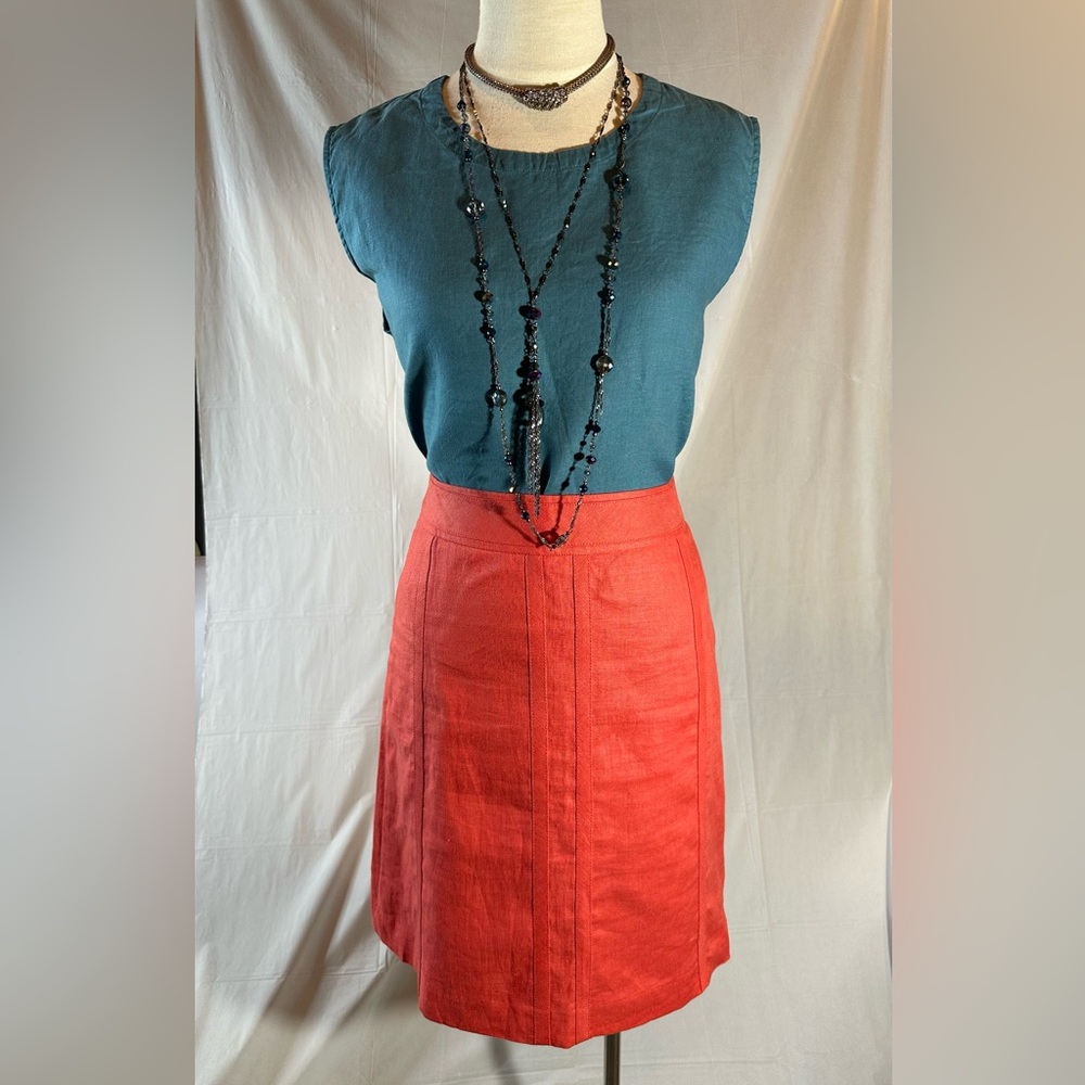 Quince Women 100% European Linen Sleeveless Spring Tank Top Teal Lg Mineral Blue - Picture 13 of 14